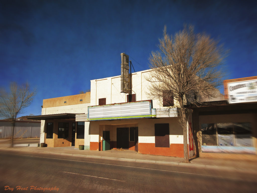 The abandoned Lux theater on Route 66 in Grants, New Mexico.