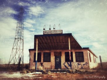 The Wild Horse Mesa Bar was turned into Maybelle's Diner for a movie set.