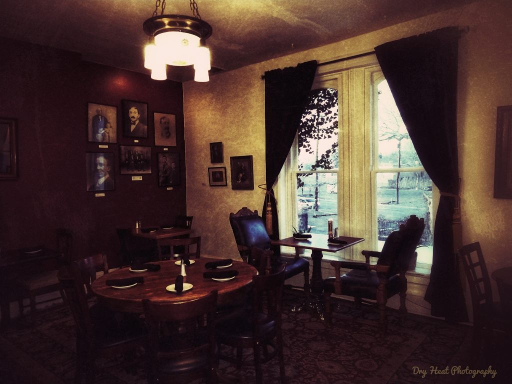 Interior shot of one of the downstairs dining rooms at the Luna Mansion.