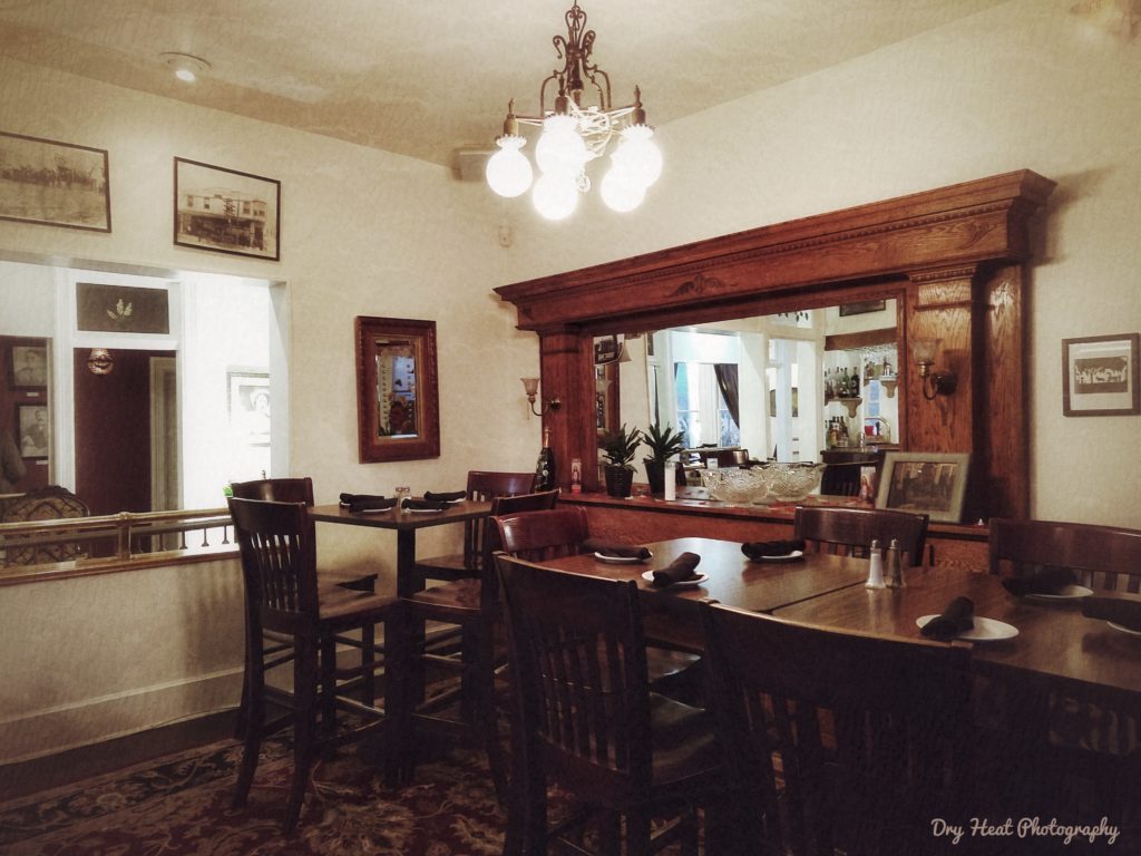 Upstairs dining room at the Luna Mansion.