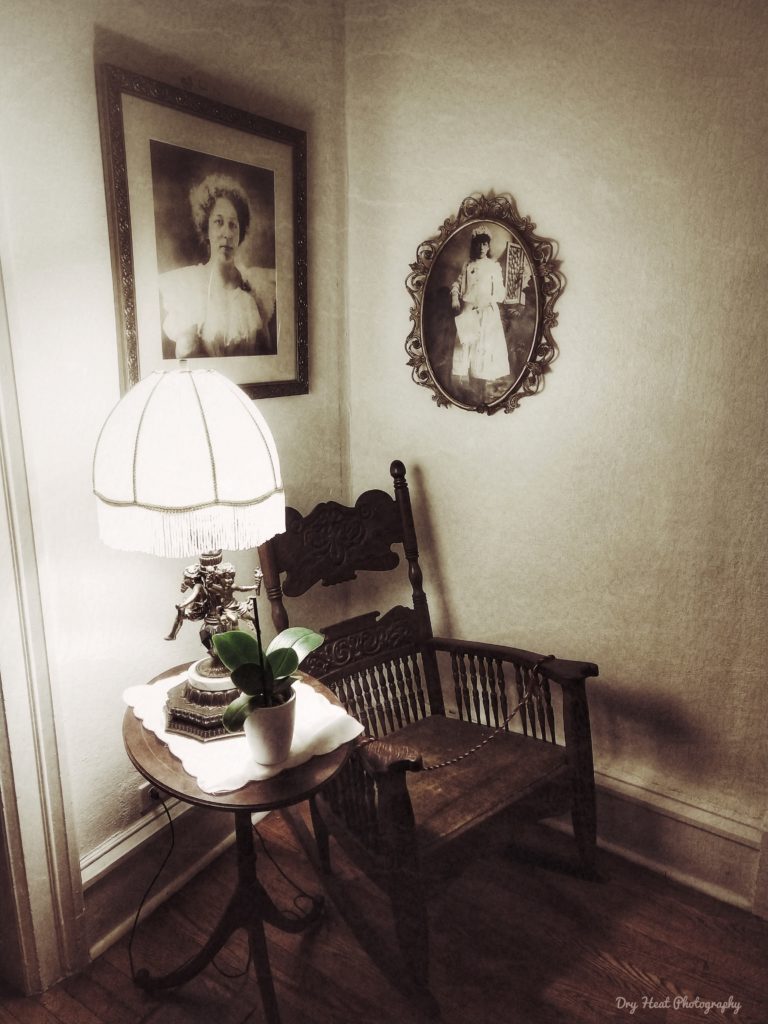 Haunted rocking chair in the Luna Mansion.