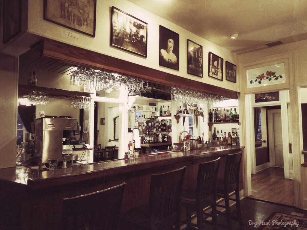 The upstairs bar at the Luna Mansion.