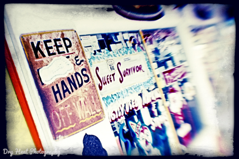 Vintage signs in the Route 66 town of Seligman, Arizona.