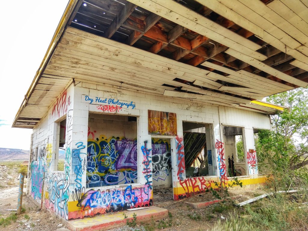Abandoned Whiting Bros Gas Station near Grants, New Mexico.