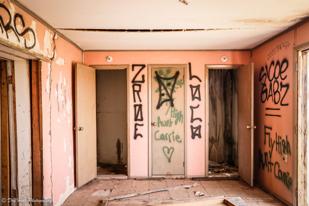 Abandoned church in the Route 66 ghost town of Newkirk, New Mexico.