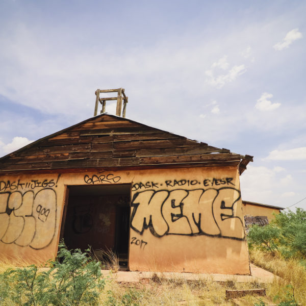 Abandoned church in the Route 66 ghost town of Newkirk, New Mexico.