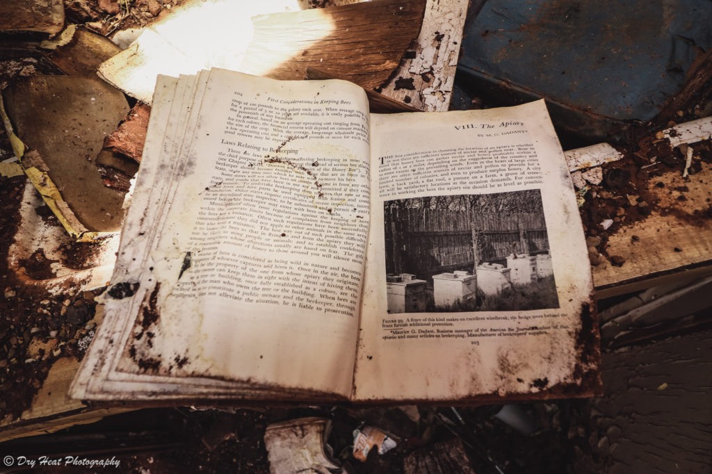 Old book found in an abandoned house in the Route 66 ghost town of Newkirk, New Mexico.