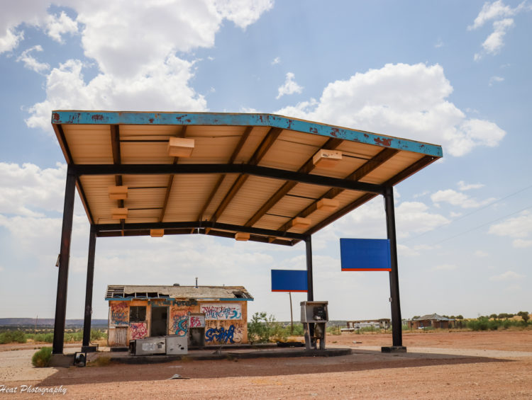 Vista Mini Mart and Gas Station in the Route 66 ghost town of Newkirk, New Mexico.