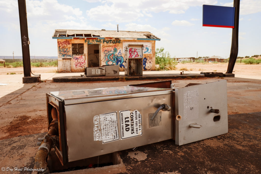 Vista Mini Mart and Gas Station in the Route 66 ghost town of Newkirk, New Mexico.