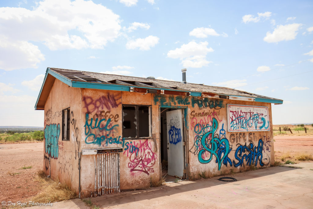 Vista Mini Mart and Gas Station in the Route 66 ghost town of Newkirk, New Mexico.
