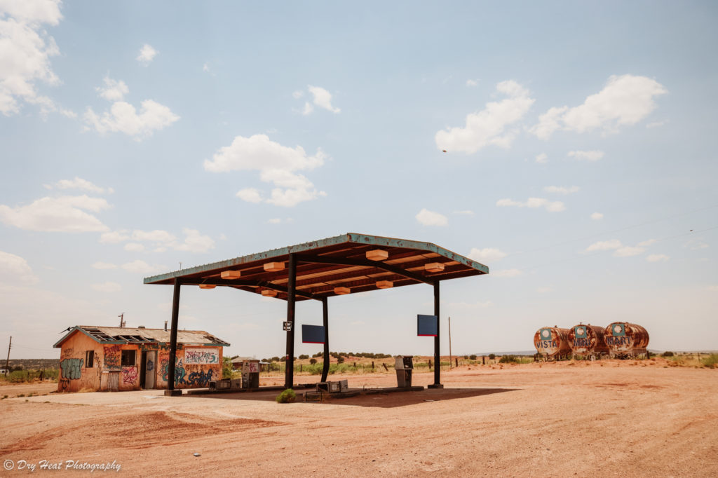 Vista Mini Mart and Gas Station in the Route 66 ghost town of Newkirk, New Mexico.