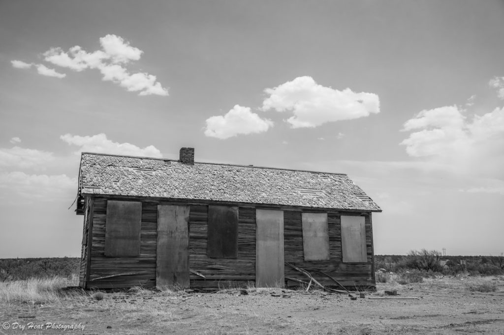 Abandoned building in the Route 66 ghost town of Newkirk, New Mexico.