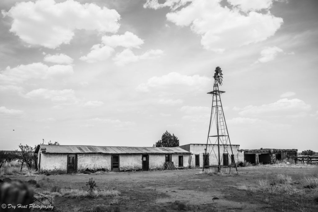 Abandoned ranch in the Route 66 ghost town of Newkirk, New Mexico.