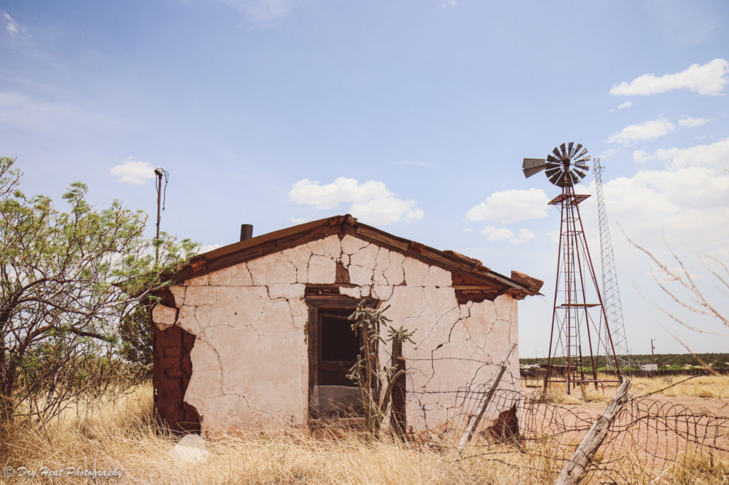 Abandoned ranch in the Route 66 ghost town of Newkirk, New Mexico.