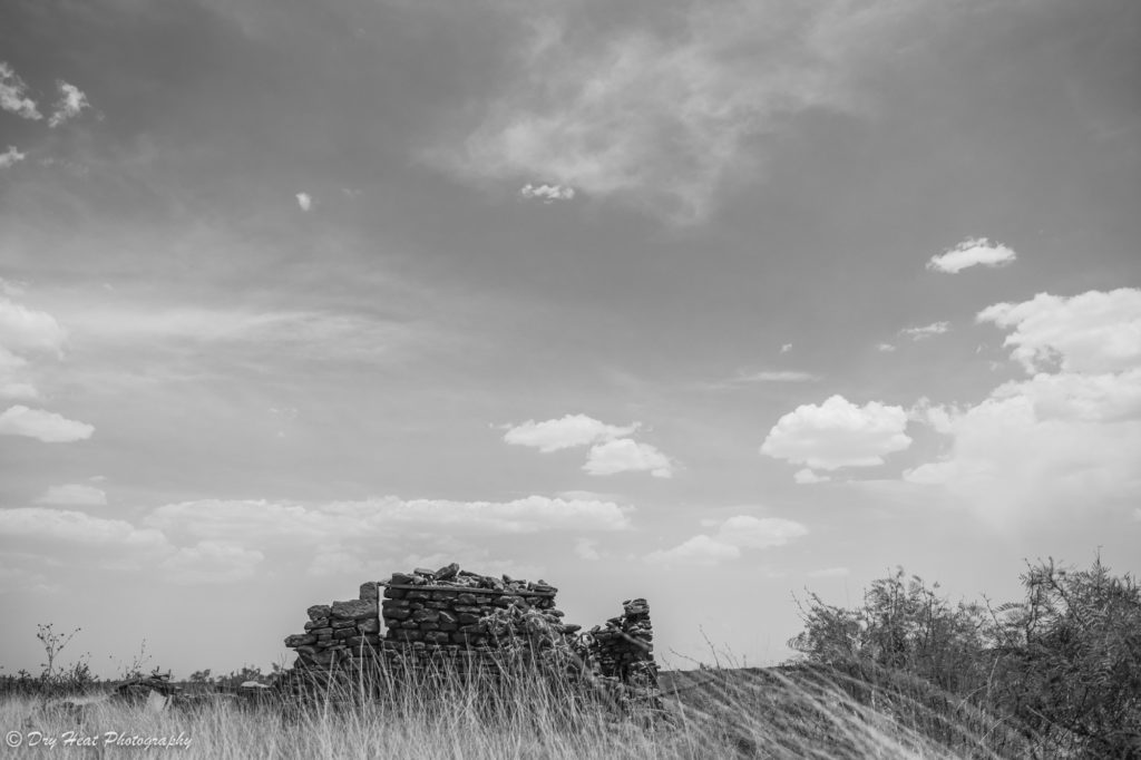Abandoned adobe structure in the Route 66 ghost town of Newkirk, New Mexico.
