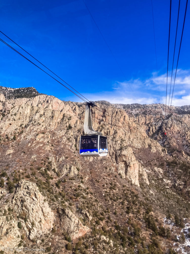 Sandia Peak Tram carrying visitors to the top of the mountain.