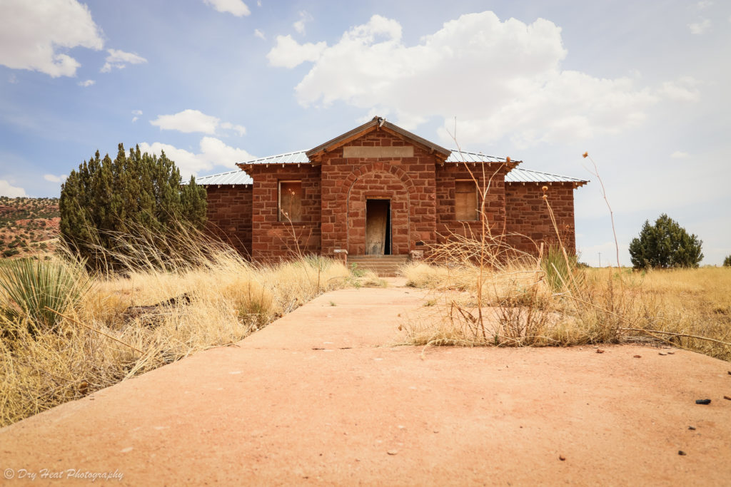 Abandoned school house in the Route 66 ghost town of Cuervo, New Mexico.