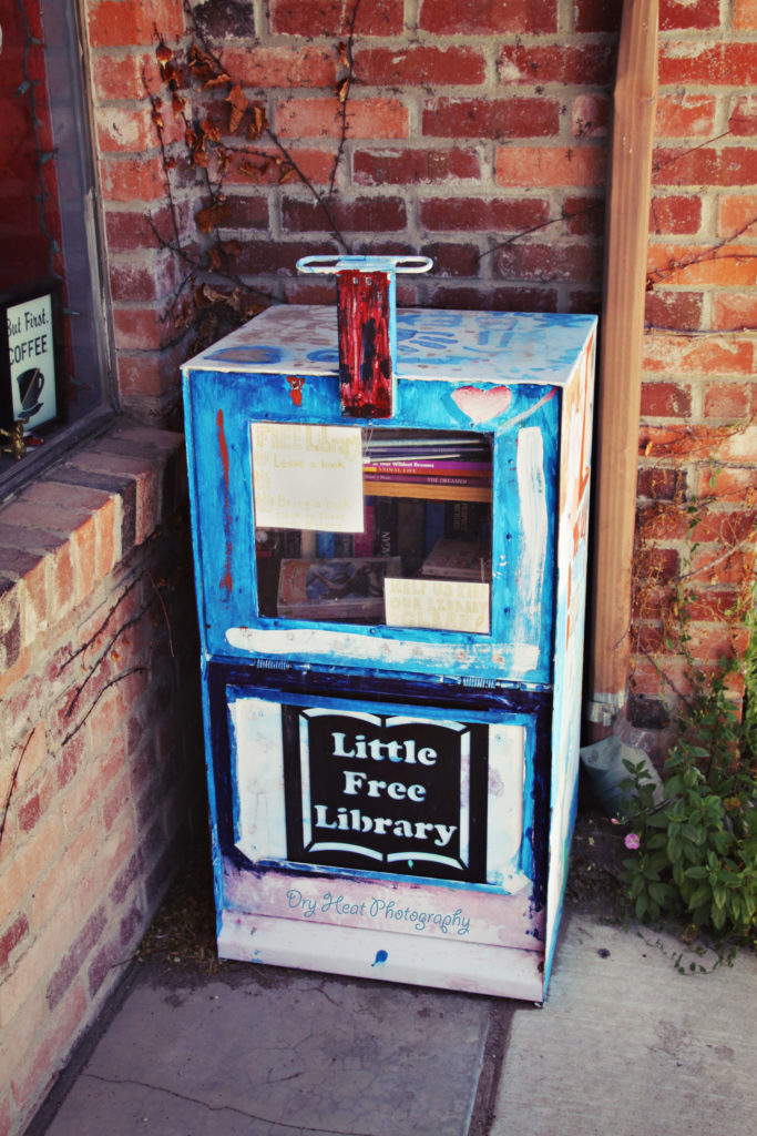 Little Free Library on Main Street in Estancia, New Mexico.