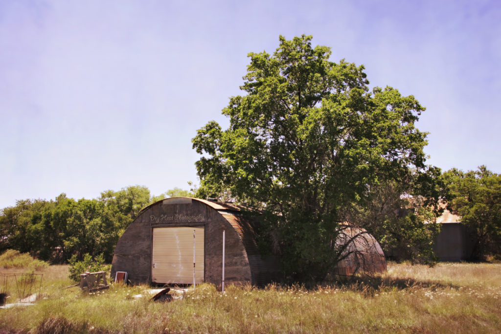 Abandoned garage in Estancia, New Mexico.