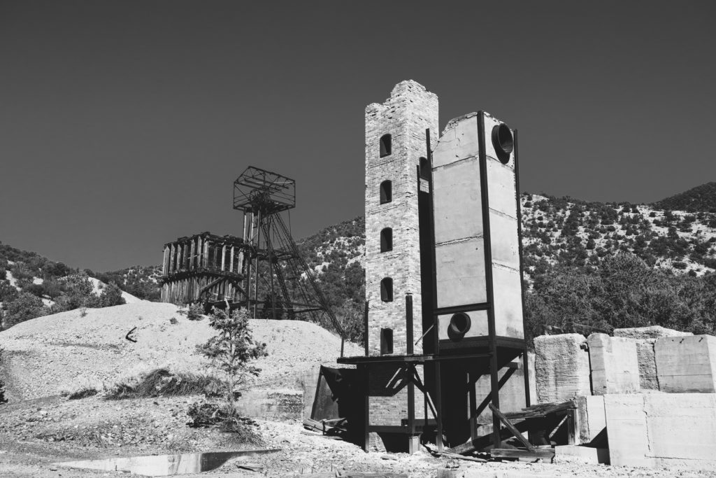The abandoned mine in Kelly, New Mexico.