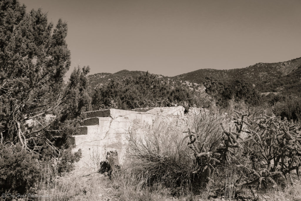 Abandoned stone structure in Kelly, New Mexico.
