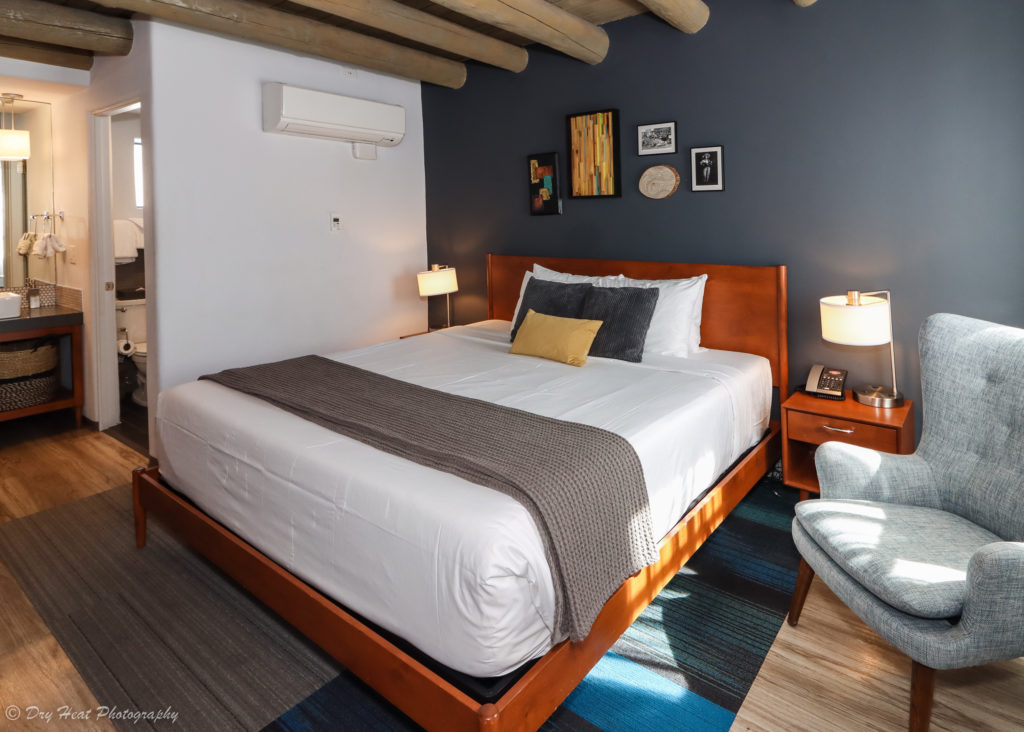 Guest room at the El Vado Motel on Route 66 in Albuquerque, New Mexico.