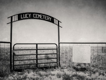 The cemetery is all that remains of the ghost town of Lucy, New Mexico.