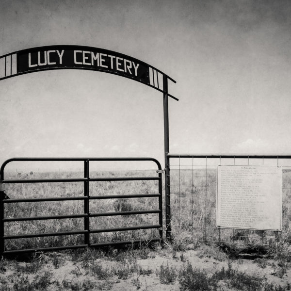 The cemetery is all that remains of the ghost town of Lucy, New Mexico.
